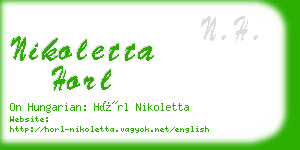 nikoletta horl business card